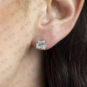4.00 TCW Moissanite diamant boucles d'oreilles pour femmes coussin coupe broche conception cadeau d'anniversaire pour elle - Product Image 4