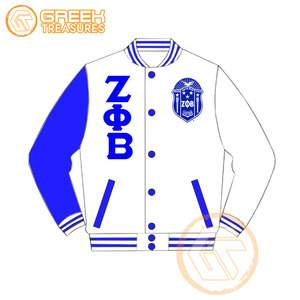เสื้อแจ็กเก็ตทีมโรงเรียน Zeta phi Beta เสื้อแจ็กเก็ตสโมสรผ้าซาตินปักตราและมีตัวอักษรละเอียดกว่ากำหนดเอง - Product Image 3