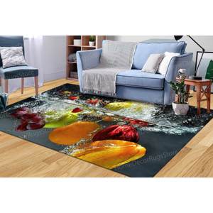 Tapis imprimé avec des fruits dans l'eau : design moderne, tendance, luxueux, avec un tapis moelleux - Product Image 5