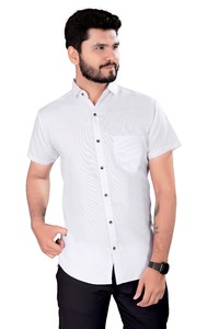 Wholesale <b>Men</b> <b>White</b> Satin <b>Long</b> <b>Sleeve</b> <b>Shirt</b> Anti Wrinkle Breathable Eco-Friendly Collared Business Formal Casual Professional - Product Image 2
