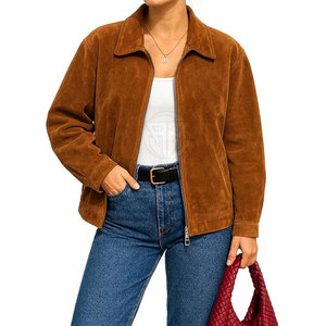 Chaqueta de Cuero de Gamuza, Estilo Elegante y Clásico, Construcción Duradera, Superficie Suave, Tejido Transpirable, Ligero y Ecológico - Product Image 3