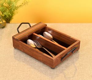 Luxury Wooden Kitchen Cutlery Holder fashionable design for Tabletop In Best Quality - Product Image 2