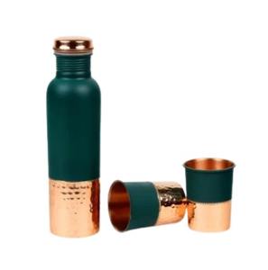 Logo personnalisé Velvet touch Bouteille en cuivre à moitié martelé 650 ML, Découvrez l'élégance à chaque gorgée, Bouteille en cuivre à moitié martelé - Product Image 6