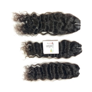 Extensiones de Cabello Humano Indio de Templo 100% Remy, Ondulado, Sin Procesamiento Químico, Sin Trenzado, Color Negro Natural - Product Image 2
