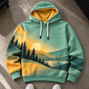 <b>Christmas</b> Inspired Custom Embroidered Printed 100% Cotton Fleece Hoodies Winter Pullover <b>Sweatshirt</b> Unisex OEM Wholesale - Product Image 4