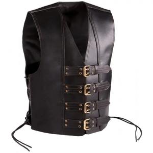 Gilet de moto en cuir véritable personnalisé Gilet de moto en cuir épais Gilet de moto de haute qualité - Product Image 3