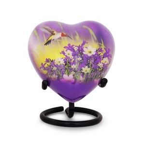 Urnas de cremación de colibrí en forma de corazón para urnas de soporte de Metal humano para urnas decorativas para adultos para mamás Funeral Mini - Product Image 3