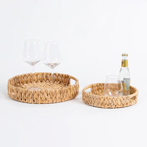 Plateau de rangement et de présentation pour fruits secs, plateaux ronds en jacinthe d'eau de la meilleure qualité pour servir le petit-déjeuner - Product Image 6