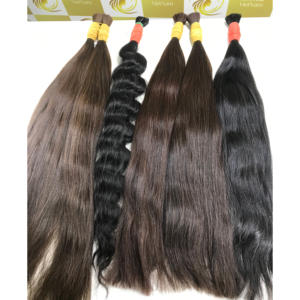 Grande vente New Hot 100% Super Double Real Remy Extensions de cheveux humains en vrac en stock cheveux raides vietnamien tons bruns - Product Image 5