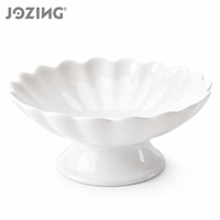 Bol à fruits sur piédestal en porcelaine blanche JOZING, écologique, 5,9 pouces, stock en liquidation, prix imbattable en gros, directement de l'usine