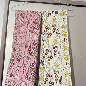 Lightweight Eco-Friendly Hand Block Printed Floral Cotton <b>Shawl</b> Traditional <b>Indian</b> Design Scarf - Product Image 1