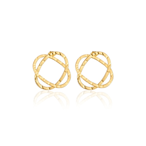 Pendientes de latón hechos a mano, modernos y delicados, con baño de oro amarillo, regalos de aniversario para mujer, venta al por mayor, 25 pares, a la moda - Product Image 1