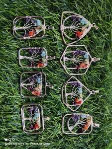 Fait à la main nouveau Design arrivée arbre de vie pendentif 7 Chakra arbre de vie pendentif en argent ornements et bijoux - Product Image 4