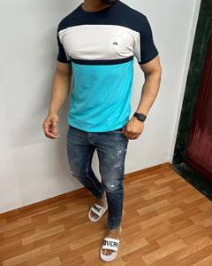 Camiseta informal de algodón 100% de alta calidad para hombre, tela de lona con patrón sólido, diseño en blanco personalizable - Product Image 6