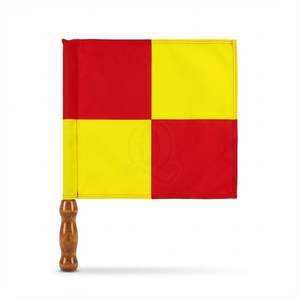 Juego de 2 Banderas de Árbitro Estándar para Fútbol, Patrón de Cuarto, Alta Visibilidad, Banderas Rojas y Amarillas - Product Image 4