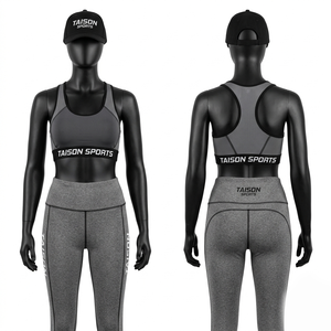 Conjunto de Yoga para Mujer a Rayas, con Tela Reflectante, Impermeable, 100% Algodón, Cintura Elástica, Tirantes en Y, Cristales y Antibacteriano - Product Image 1