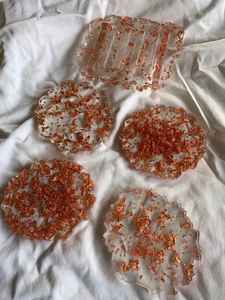 Eco Friendly Resin <b>Drink</b> Protection Pad High End Quality Smooth Surface Bohemian Style Handmade Lightweight <b>for</b> Daily Table Use - Product Image 2