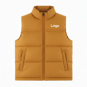 Chaleco acolchado de invierno unisex con bordado personalizado construido para ropa informal calidez estacional con diseño sólido comodidad Premium - Product Image 1