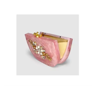 Bolso de mano de resina para mujer, bolso de mano a la moda para fiesta, boda, bolso de mano de resina de media luna artesanal - Product Image 3