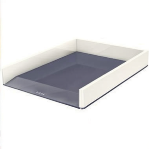 Leitz WOW Duo Letter Tray for <b>A4</b> & C4 <b>Folders</b> Polystyrene Grey/White - Product Image 2