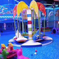 Manège intérieur rotatif pour enfants en forme de cocotier, équipement de jeu souple électrique, carrousel de parc d'attractions, équipement d'amusement en forme de palmier rotatif