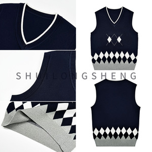 เสื้อสเวตเตอร์ถักนิตติ้งแบบชุดนักเรียนสำหรับเด็ก ปรับแต่งได้ เหมาะสำหรับเด็กอนุบาลและประถมศึกษา สำหรับเด็กชายและเด็กหญิง - Product Image 3