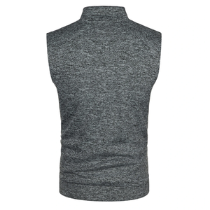 Automne hiver hommes laine tactique gilet décontracté tricoté velours haut haute rue fermeture éclair sans manches col haut solide vêtements d'extérieur - Product Image 2