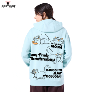 2025 décontracté streetwear goutte épaule chiffres respirant écologique sweats à capuche tricoté femmes imprimé sweats à capuche à vendre - Product Image 4