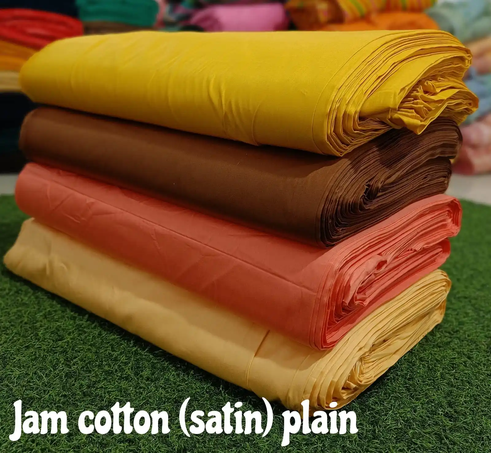 Natural Cotton Satin Fabric By The Yard Jam Cotton Satin Fabric For Dress Making
