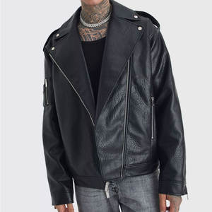 Winter Collection <b>Shearling</b> Leather <b>Jacket</b> Waterproof Customized Size & Design Turn Down Collar Faux Fur Leather <b>Jacket</b> - Product Image 3