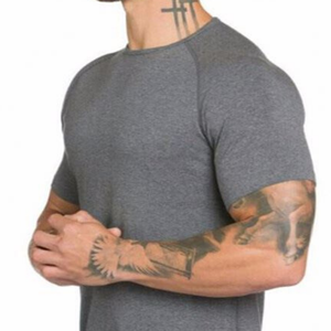 <b>Top</b> Quality Men Slim Fit Muscle T Shirts Gym T Shirt for Men with <b>distressed</b> embroidery logo from Pakistan - Product Image 3