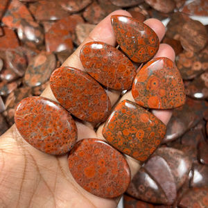 AAA + haute qualité 100% cabochon de jaspe de coquelicot naturel en vrac jaspe de pavot pour faire des boucles d'oreilles pierre précieuse en vrac - Product Image 2
