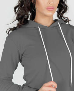 Pull à capuche surdimensionné en coton personnalisé de haute qualité pour femmes col à capuche en tricot solide Logo personnalisé - Product Image 6