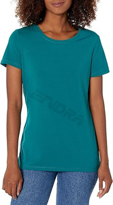 Venta al por mayor de algodón orgánico para mujer Camiseta de cuello redondo Logotipo de impresión personalizada en blanco liso Camisetas De niña para dama - Product Image 2