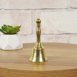 Campana de mano de latón puro hecha a mano de alta calidad para decoración del hogar templo y campana de latón Pooja campana pequeña para mano - Product Image 4