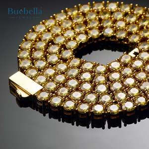 Gran oferta, collar de tenis de moissanita amarilla de 5mm para hombres, plata 925, chapado en oro blanco de 14K, joyería masculina de alta calidad - Product Image 4