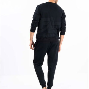 Men Winter Fleece Sweatsuit Wholesale Solid 100% Cotton Warm Breathable Lightweight Tracksuit Shirt <b>Pants</b> Custom Colors Sizes - Product Image 3