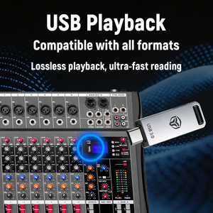 Mezclador de Audio Profesional VOXFULL de 6 Canales con Bluetooth, USB, MP3, Alimentación Phantom de 48V, Consola de Mezclas para DJ, para Actuaciones en Vivo y Karaoke - Product Image 4