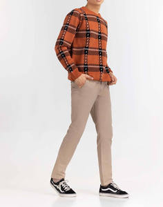 Pull en maille à col rond d'hiver de haute qualité personnalisé, en coton, pour homme, pull respirant avec logo frontal, doublure en laine - Product Image 4