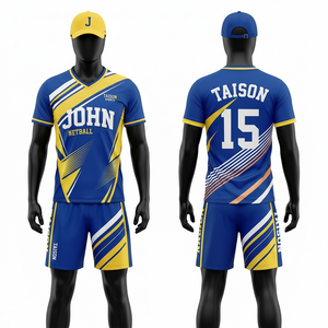 Uniforme de Netball para Hombre, Tela de Poliéster Ligera de 150 GSM, Diseño de Paneles Diagonales en Marrón, Dorado y Blanco, Logotipo Personalizado por Sublimación - Product Image 2