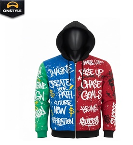 ONSTYLE SPORTS Sweat à capuche polaire oversize uni hiver, couleurs vives, patchwork tendance, streetwear unisexe, polyester/coton, séchage rapide - Product Image 1