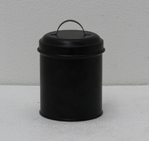 Modern Design for <b>Kitchen</b> Storage Handmade Customized Green Color Copper Wash Metal Iron Round Shape Box With Lid - Product Image 4