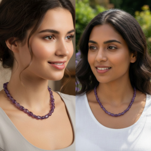 Collar de Plata de Ley 925 con Amatista Lisa, Chapado en Oro, Hecho a Mano con Cuentas, Moderno, para Regalo - Product Image 6