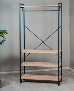 open closet garment rack clothes rack with shelves industrial garment rack metal <b>frame</b> wardrobe freestanding clothes rack c - Product Image 4