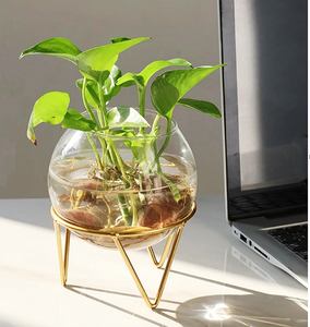 Jarrón elegante para el hogar, hotel, restaurante, jarrón decorativo de Metal de alta calidad, color plateado, acabado, forma redonda, florero de mesa - Product Image 6