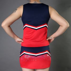 ชุดยูนิฟอร์มเชียร์ลีดเดอร์ผู้หญิงคุณภาพสูงสั่งทำพิเศษ สวมใส่สบาย กระโปรงเต้นรำ ขายส่ง โพลีเอสเตอร์ 100% - Product Image 6