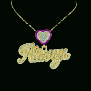 Colgante de Plata de Ley 925 con Eslabones Cubanos para Hombre, de la Mejor Calidad, con Moissanita VVS, Colgante de Diamantes, Cierre con Letra Personalizada, Estilo Hip Hop - Product Image 1