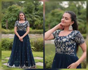 Recién llegado, hermosa ropa ocasional, alta demanda, última flor sintética cultivada con lentejuelas de codificación, trabajo bordado a la venta - Product Image 6