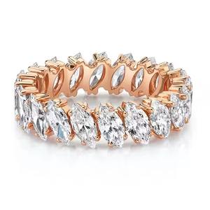 Bague de mariage Starburst plaquée or 14 carats, cadeau d'anniversaire de fiançailles à la mode pour les femmes, bague de promesse en diamant naturel véritable de la boutique - Product Image 4