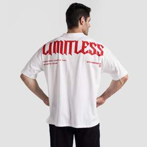 เสื้อยืด GA Limitless Oversized ผ้าฝ้าย 100% ระบายอากาศได้ดี สีขาว แบบเจอร์ซีย์  ด้วยเทคนิคการฟอกสีแบบ Acid Wash น้ำหนักผ้า 300gsm ลายเรียบ พร้อมโลโก้ - Product Image 3